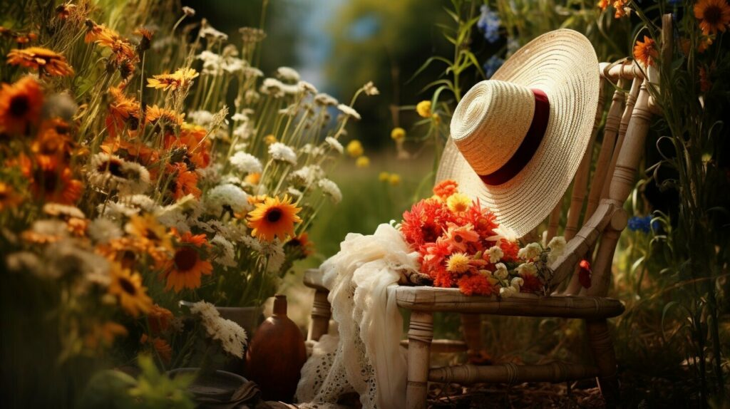 straw hat and lace details